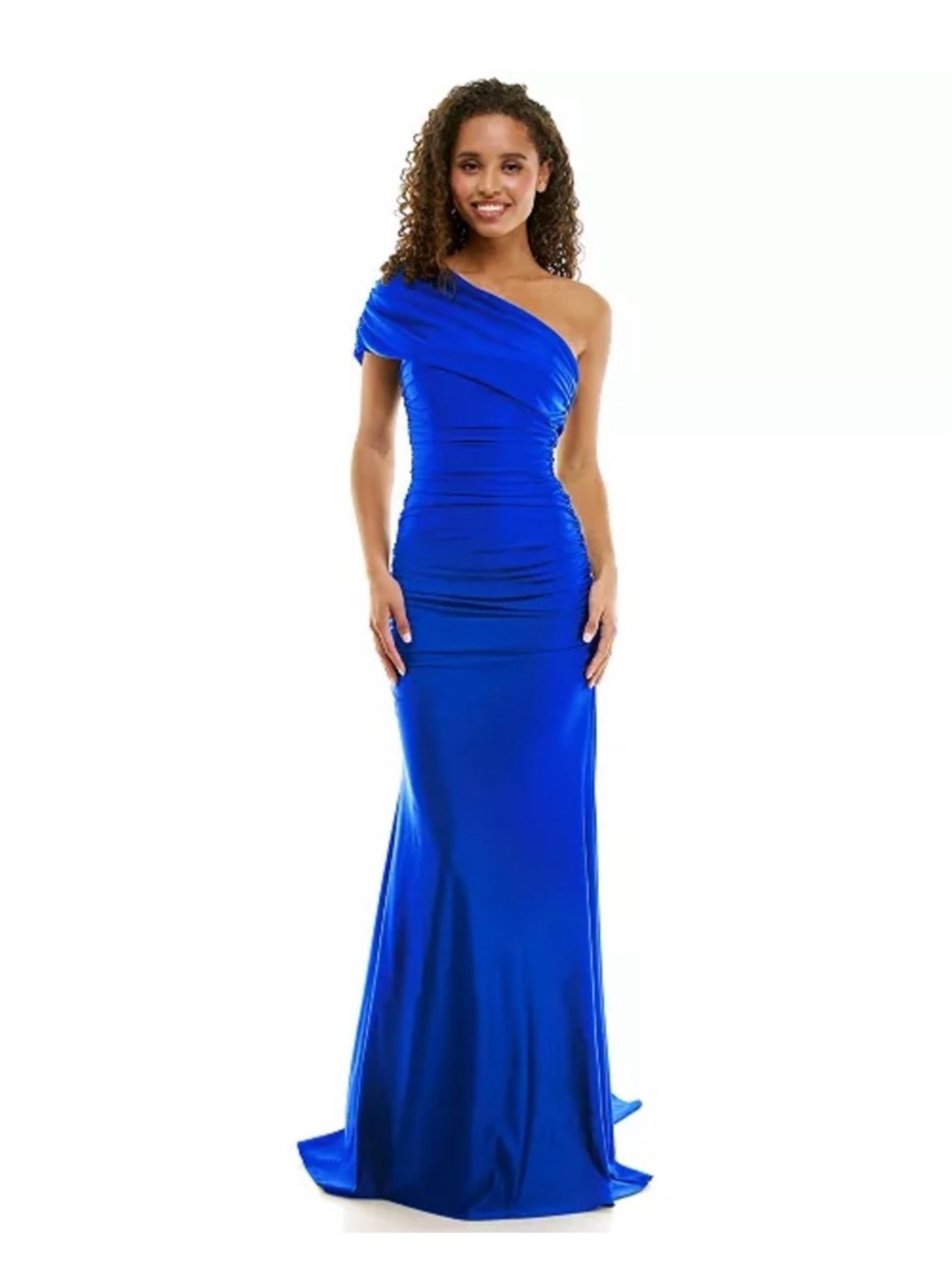 B Darlin One-Shoulder  BLACK Evening Gown